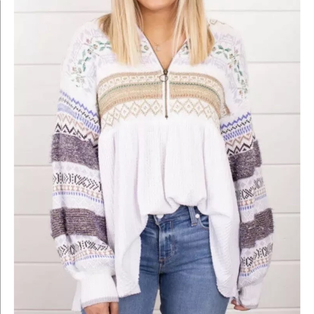 FREE PEOPLE CABIN FEVER SWIT SWEATER THERMAL TOP